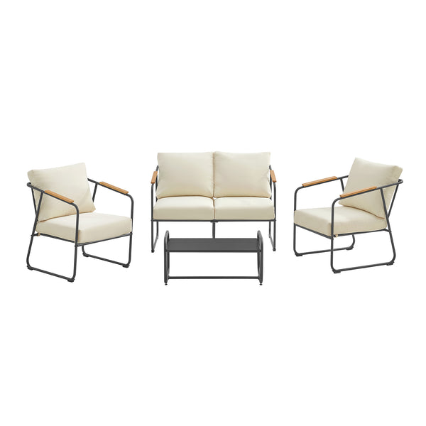 Crandon Patio Conversation Combo 4PC - Beige