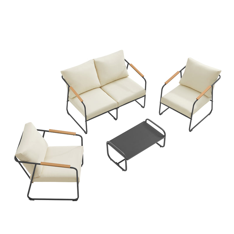 Crandon Patio Conversation Combo 4PC - Beige