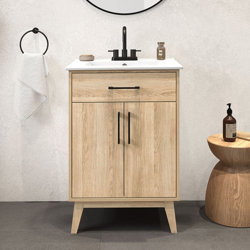 Calway 24 in Bathroom Vanity Kit - White Oak