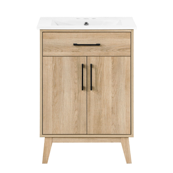 Calway 24 in Bathroom Vanity Kit - White Oak