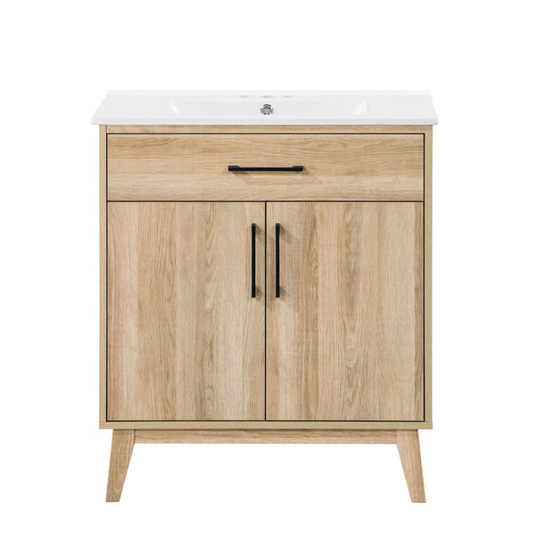 Calway 30 in Bathroom Vanity Kit - White Oak