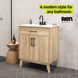 Calway 30 in Bathroom Vanity Kit - White Oak