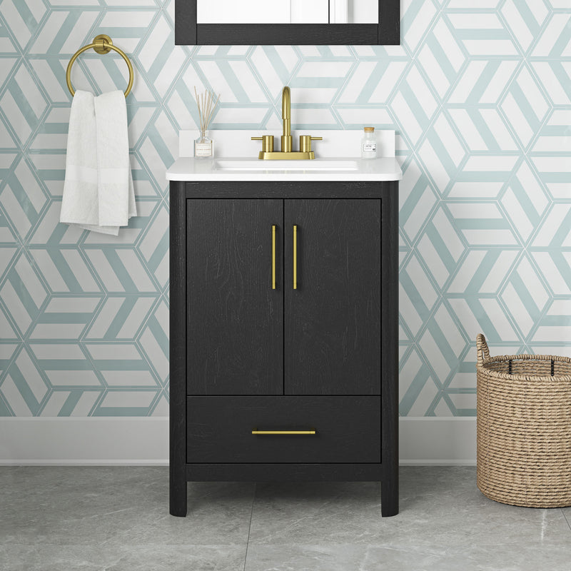 Dario 24 in Bathroom Vanity - Ebony Wood