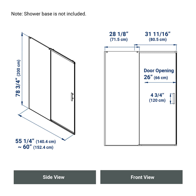 Lola 60 in Sliding Shower Door