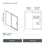 Lola 60 in Sliding Bathtub Door